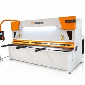 An Ermaksan CNC Hydraulic Variable Rake Guillotine