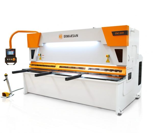 An Ermaksan CNC Hydraulic Variable Rake Guillotine